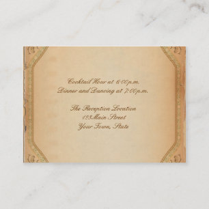 Vintage Parchment Scroll Reception Enclosure Card