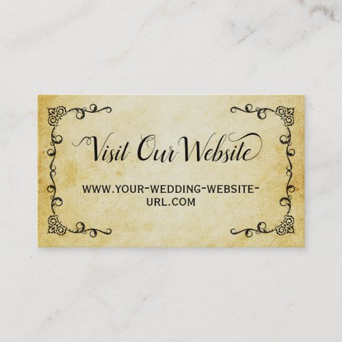 Vintage Parchment Visit Our Wedding Website Enclosure Card