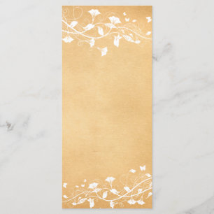 Vintage Parchment White Vine Wedding Program Menu