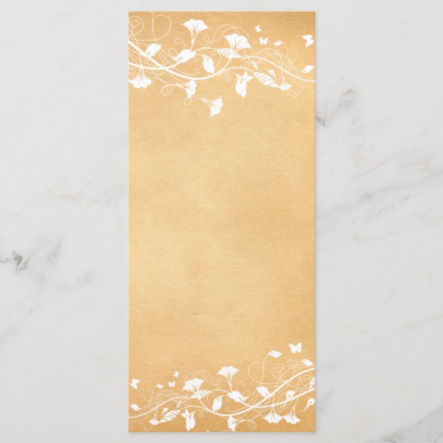 Vintage Parchment White Vine Wedding Program Menu (Front)