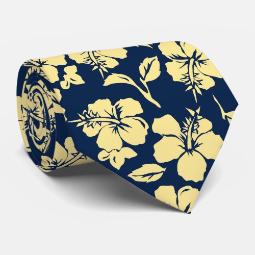 Vintage Pareau Hawaiian Hibiscus Two_sidedPrinted Neck Tie