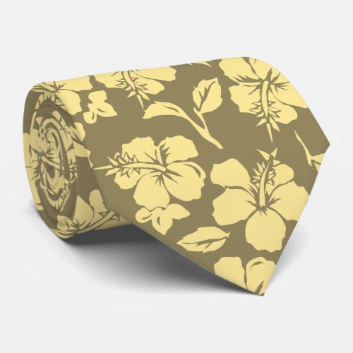 Vintage Pareau Hawaiian Hibiscus Two_sidedPrinted Neck Tie