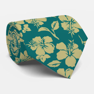 Vintage Pareau Hawaiian Hibiscus Two-sided Printed Tie