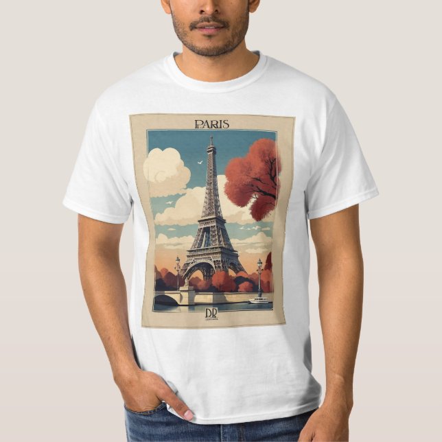 Vintage Paris: A Classic Souvenir T-shirt (Front)