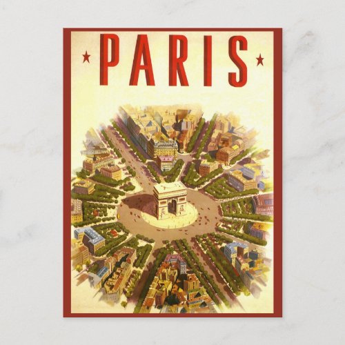 Vintage Paris Arc de Triomphe Change of Address Announcement Postcard