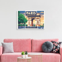 Vintage Paris Arc de Triomphe Travel Poster
