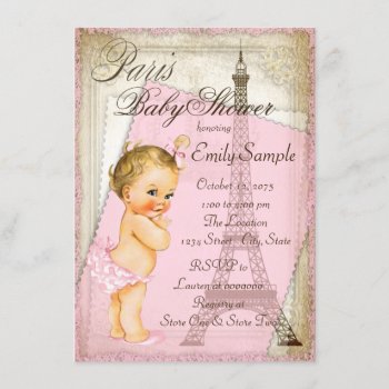 Vintage Paris Baby Shower Invitation by The_Vintage_Boutique at Zazzle