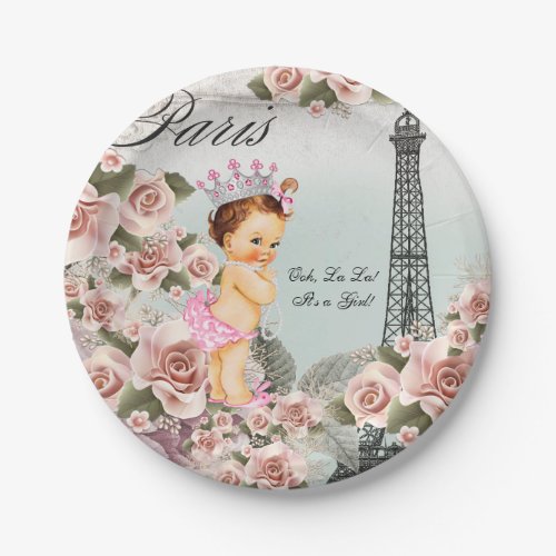 Vintage Paris Baby Shower Paper Plates