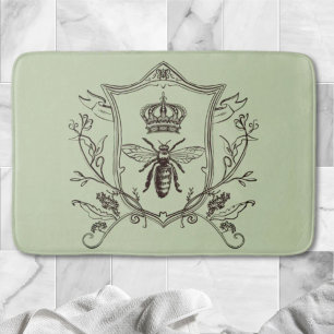 Vintage Paris Beekeeper French Crown Bee Queen Bath Mat
