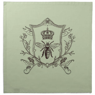Vintage Paris Beekeeper French Crown Bee Queen Cloth Napkin