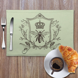 Vintage Paris Beekeeper French Crown Bee Queen Cloth Placemat