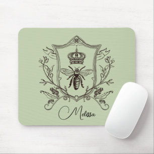 Vintage Paris Beekeeper French Crown Bee Queen Mouse Pad