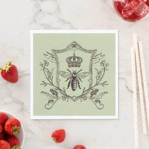 Vintage Paris Beekeeper French Crown Bee Queen Napkins