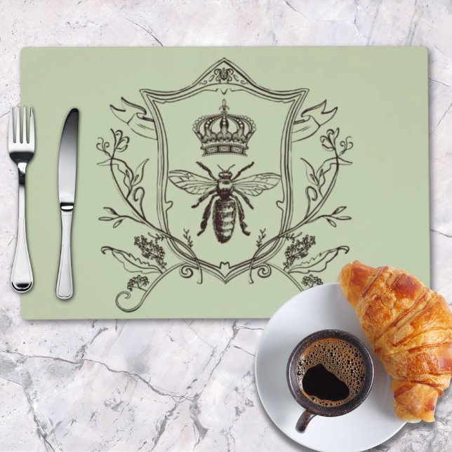 Vintage Paris Beekeeper French Crown Bee Queen Placemat (Vintage Paris Beekeeper French Crown Bee Queen Placemat)