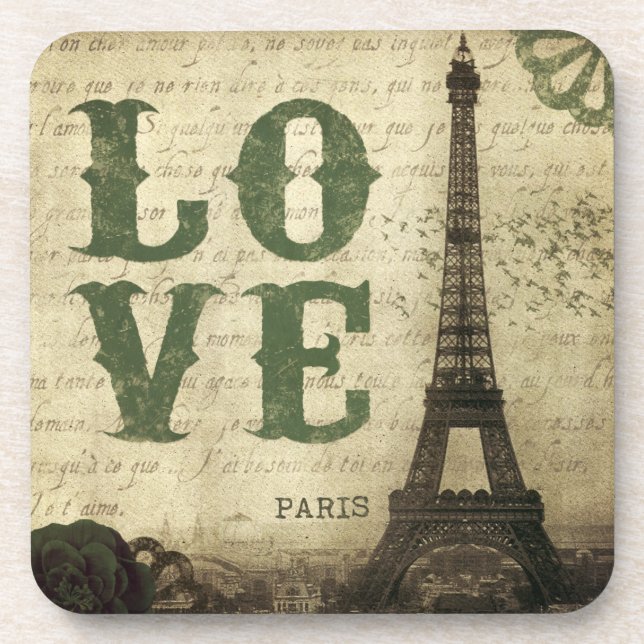 Vintage Paris Beverage Coaster (Front)