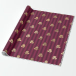 Vintage Paris Burgundy and Gold Rose pattern Wrapping Paper<br><div class="desc">Paris vintage burgundy red and gold french roses wrapping paper.</div>