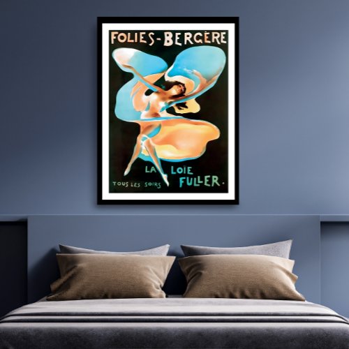 Vintage Paris Cabaret Folies Bergere Showgirl  Poster