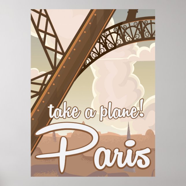 Vintage Paris Cartoon travel poster (Front)