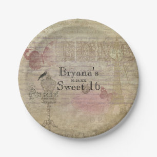Vintage Paris Chic Birthday Party Wedding Plates
