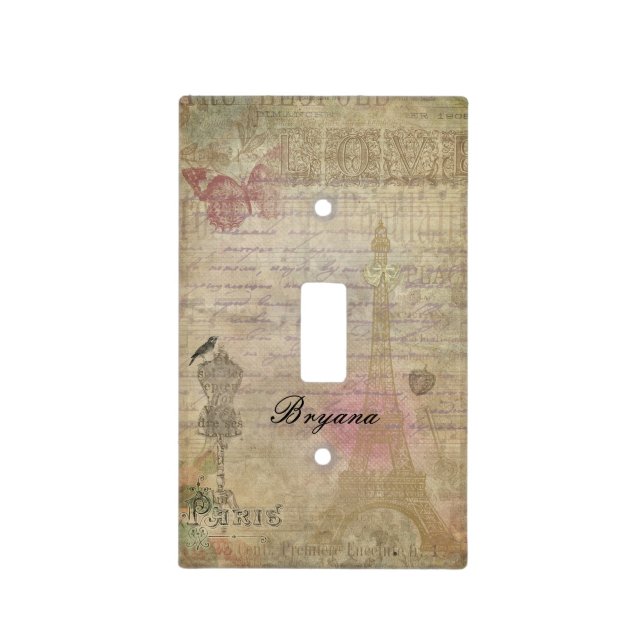 Vintage Paris Chic Light Switch Cover (Front)