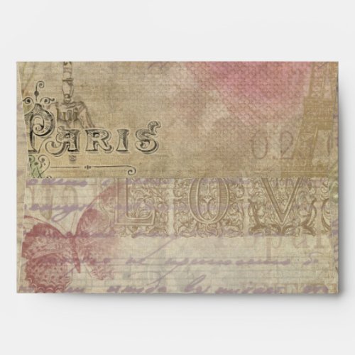 Vintage Paris Chic Wedding Invitation Envelopes