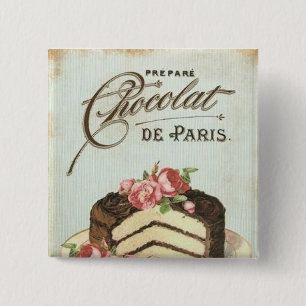 Vintage Paris Chocolate Cake Button