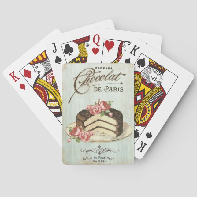 Vintage Paris Chocolate Cake Poker Cards (Back)