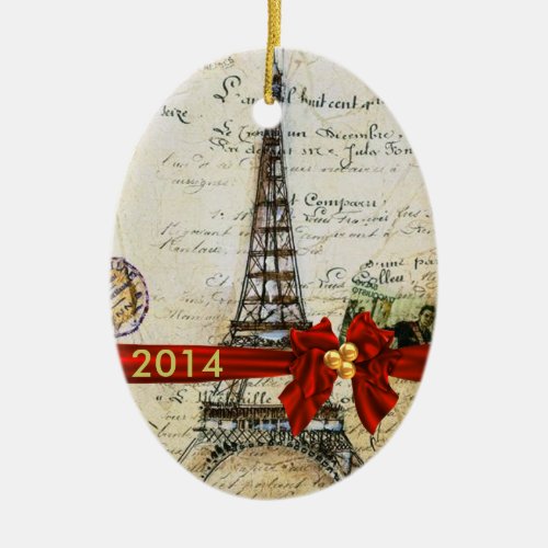 VINTAGE PARIS CHRISTMAS Ornament CUSTOM CHIC 2014