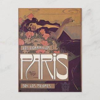 Vintage Paris cigarette advertisement Postcard