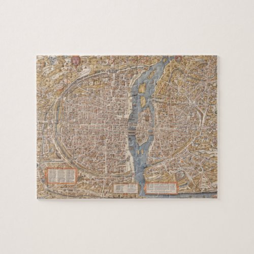 Vintage Paris city map 1550 Jigsaw Puzzle