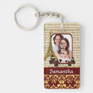 Vintage Paris collage Keychain