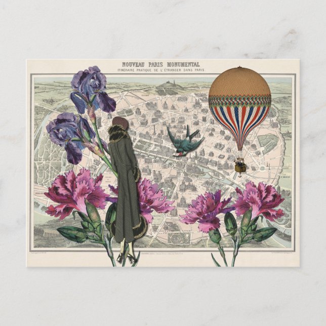 Vintage Paris Collage Postcard (Front)