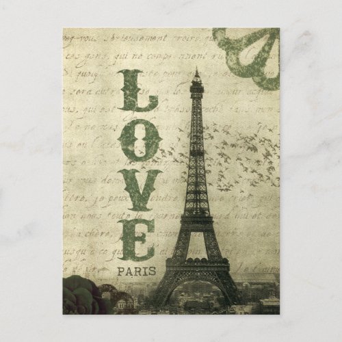 Vintage Paris Collage Postcard