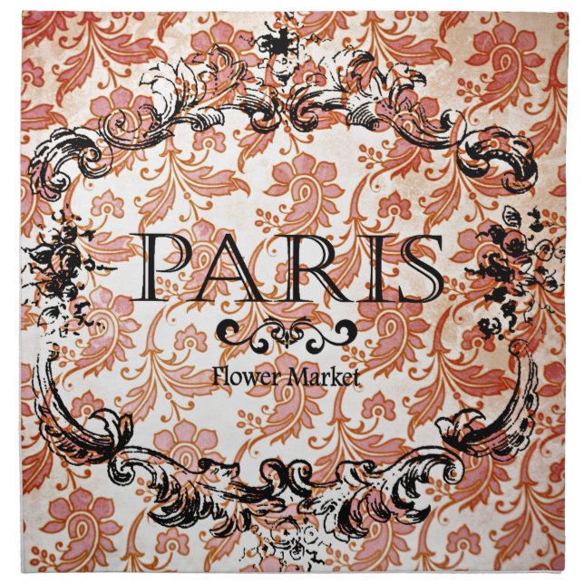 Vintage Paris Damask Napkin (Front)