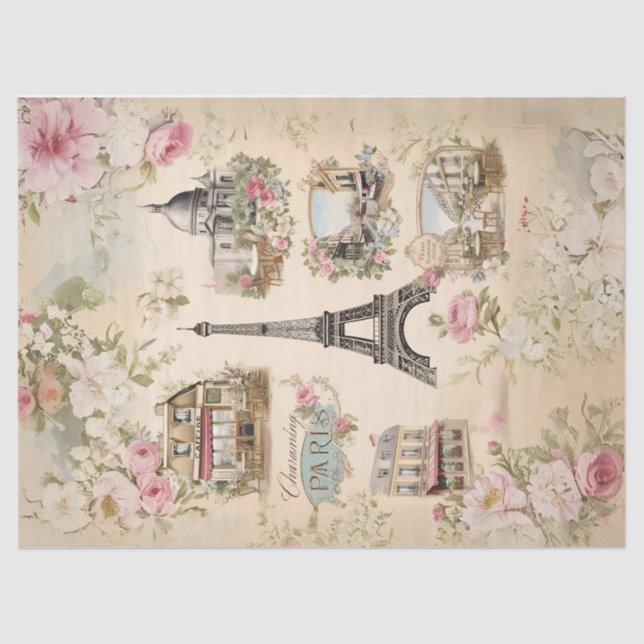 Vintage Paris Decoupage Tissue Paper (Front)