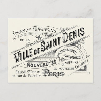 Vintage Paris Deptartment Store Ad Postcard
