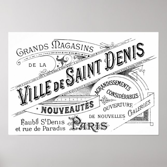 Vintage Paris Deptartment Store Ad Poster (Front)