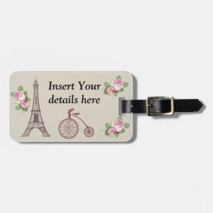 Vintage Paris design. Luggage Tag