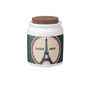 Vintage Paris Eiffel Tower 1889 Candy Jar