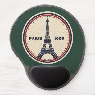 Vintage Paris Eiffel Tower 1889  Gel Mouse Pad
