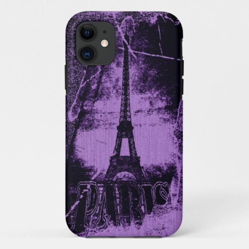 Vintage Paris Eiffel Tower 3 iPhone 11 Case