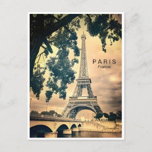 Vintage Paris eiffel tower architecture french Po Postcard