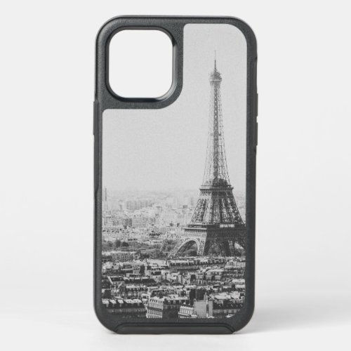 Vintage Paris Eiffel Tower Black White Photography OtterBox Symmetry iPhone 12 Case