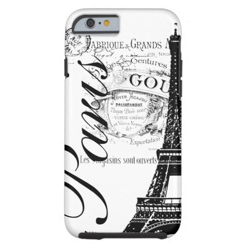 Vintage Paris  Eiffel Tower Tough iPhone 6 Case