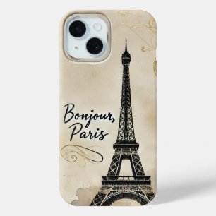 Vintage Paris Eiffel Tower iPhone 15 Case