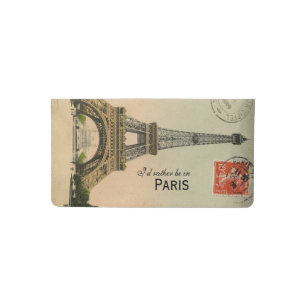 EIFFEL EIFFLE TOWER blue SKY PARIS CHECKBOOK COVER FRANCE personalized 