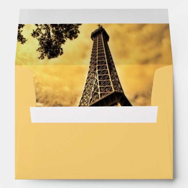 Vintage Paris Eiffel Tower Classical Professional Envelope (Back (Bottom))