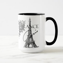 Vintage Paris Eiffel Tower coffee mug