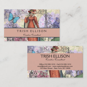 Vintage Paris Eiffel Tower Collage Romantic French Business Card