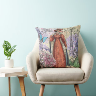 Vintage Paris Eiffel Tower Collage Romantic French Throw Pillow